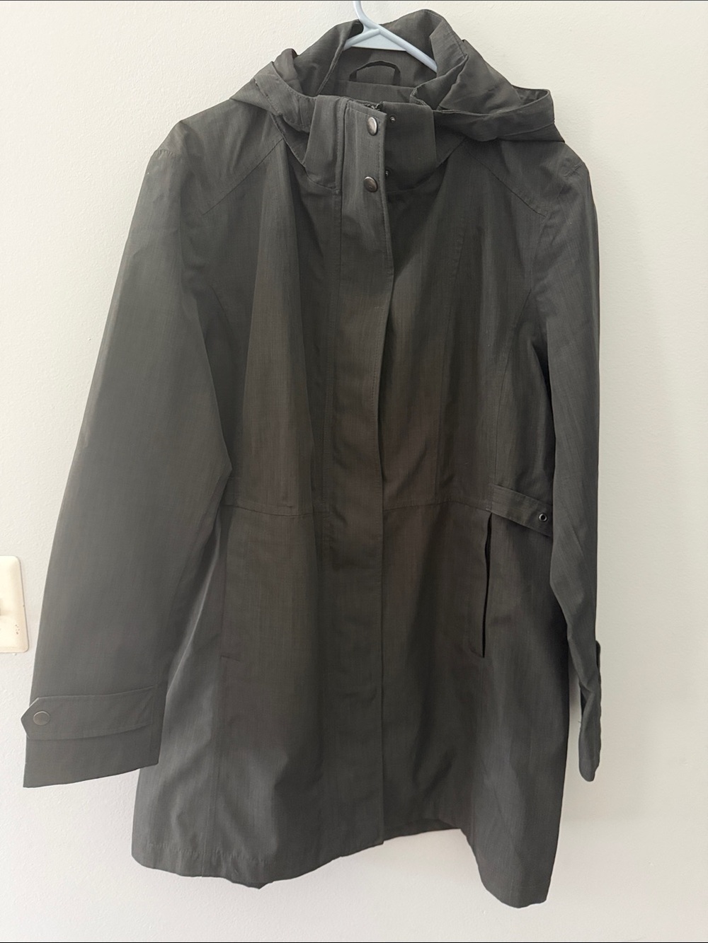 Kirkland Signature Dark Gray Hooded Trench Coat